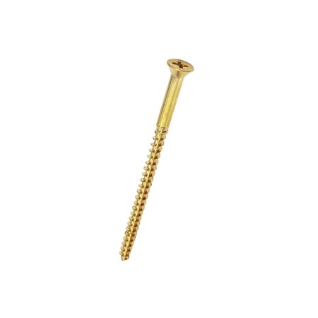 Robtec #8 x 3  Phillips Drive Flat Head Brass Wood Screw (120-PACK)