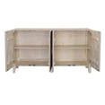thumbnail image 4 of Treasure Trove 4-Door Wood Credenza with Metal Detailing in White Whitewash, 4 of 7