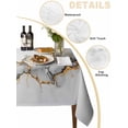 thumbnail image 2 of Abstract Marble Texture Table Cloth 60x60 Inch Square, Grey White Gradient Gold Crack Art Waterproof Tablecloth Washable Table Cover for Party Picnic Dinner Decor, 2 of 9