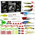 thumbnail image 2 of TIELUTT Fishing Kit Includes: For Saltwater Freshwater Trout Fishing Fishing Set A Swivels Tackle Chicken Rig Ice Hook Deep Diving Trolling Deep Six Diver, 2 of 5