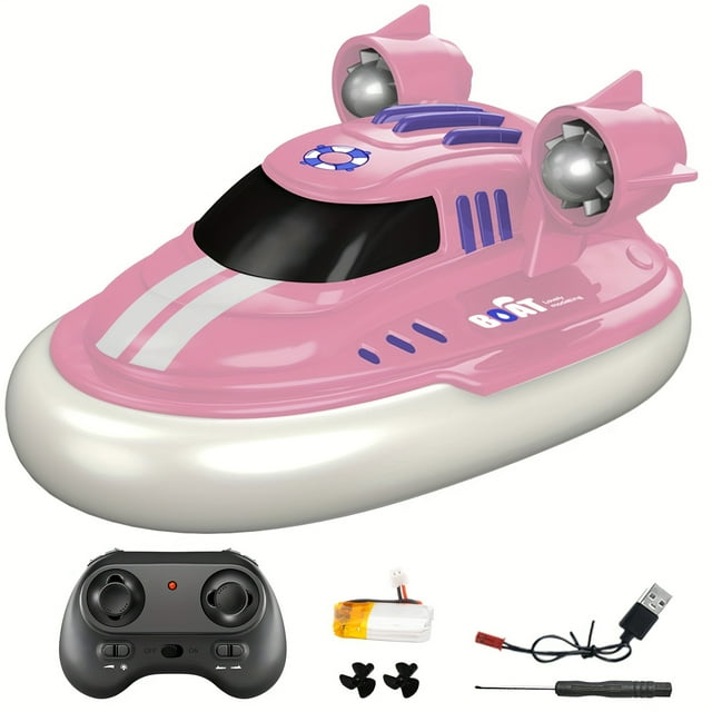 LNGOOR 1 32 Scale Mini RC Boat 2.4G Remote Control Toy With LED Light Bathroom 2 Speeds Parent-Child Games Pool Toys Children‘s Holiday Gift
