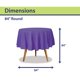 thumbnail image 2 of Mantel de plástico para fiestas, tamaño morado, para mesa redonda, 84 pulgadas, 2 of 6