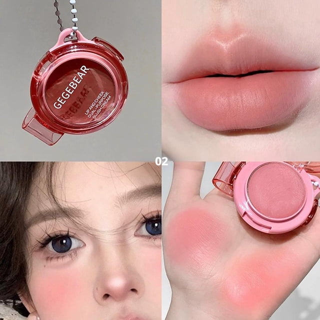 Multi-Purpose Lip & Cheek Blush Cream, Matte Finish, Long-Lasting Waterproof Formula