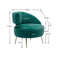 thumbnail image 2 of Accent Chair, Left Round Armchairs with Wide Upholstered, Gold Metal Legs, Polyester Leisure Sofa Chair for Living Room, Bedroom, Hotel, Library, Emerald, 2 of 9