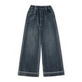 thumbnail image 3 of Girls Baggy Jeans Elastic High Waist Wide Leg Pants Trousers Teen Girl Clothes Girls Clothes Size, 3 of 9