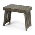 thumbnail image 5 of Foldable Acacia Wood End Table with Slat Top, Space Saving Grey Side Table, 5 of 10