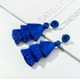 thumbnail image 6 of Blue Tassel Earrings for Women | Colorful Layered Tassle 3 Tier Bohemian Earrings | Dangle Drop Earrings for Women Gifts, 6 of 6