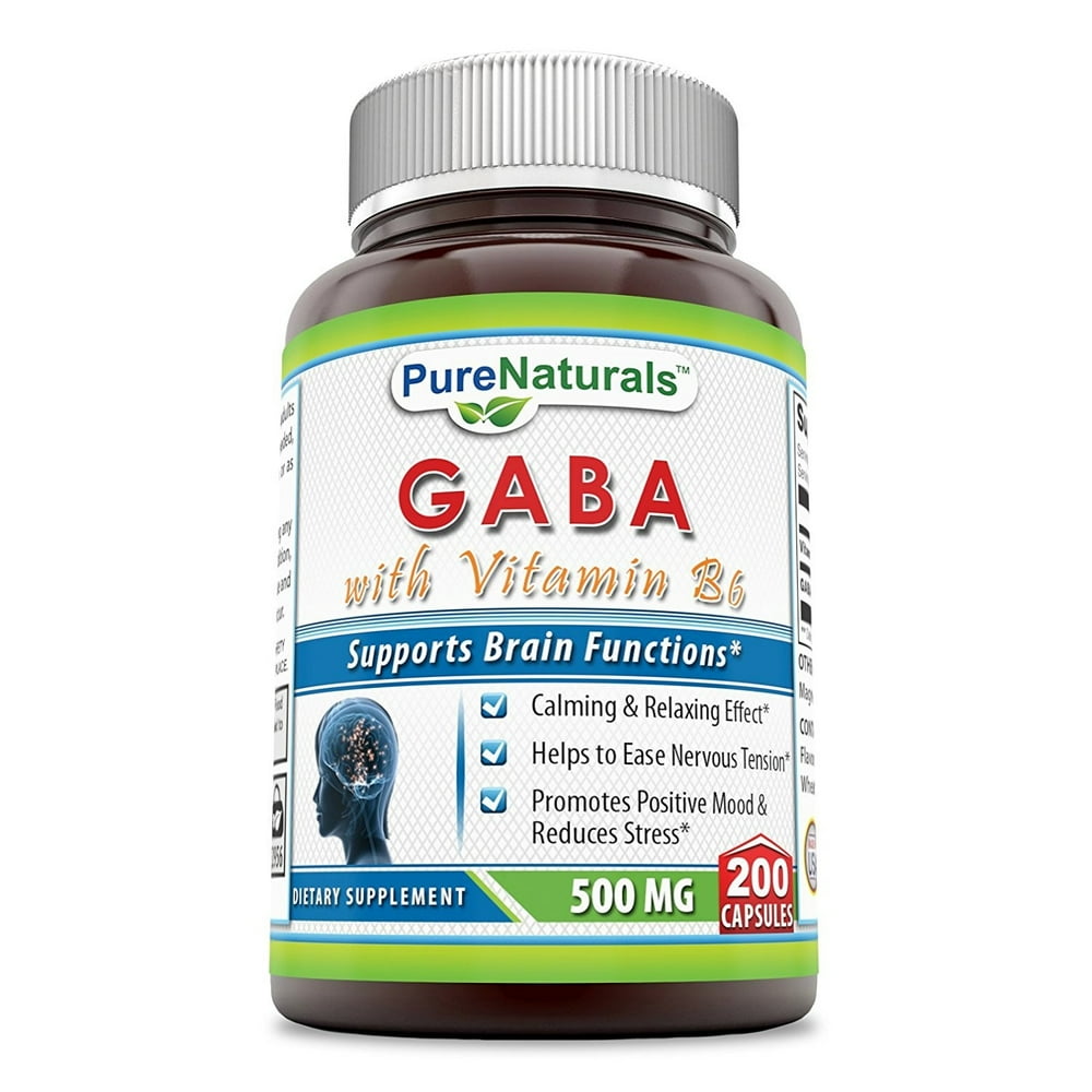 Pure Naturals GABA With Vitamin B6 500 Mg 200 Capsules