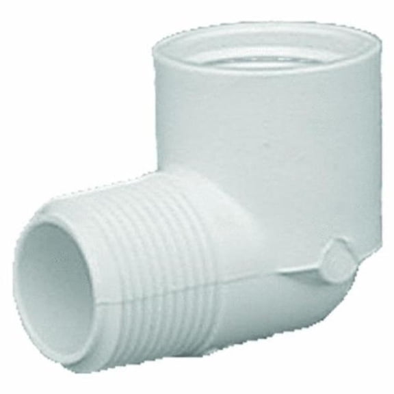 Charlotte Pipe PVC 90 Degree Street Elbow Fitting - Durable - 2" x 1.06" x 1.5", White