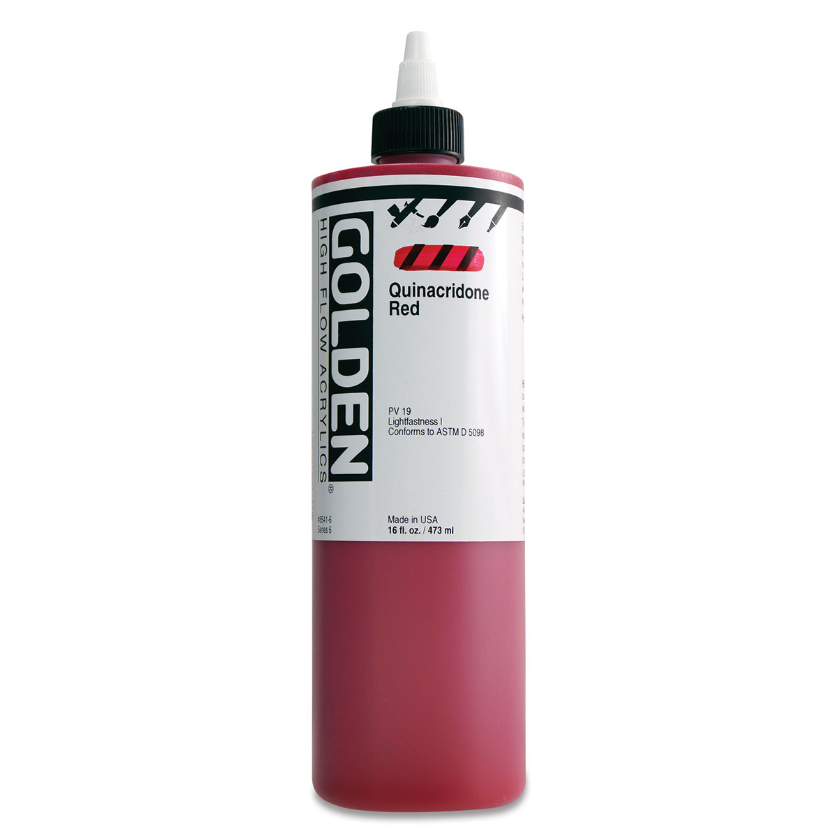 Golden� High Flow Acrylic, 16 oz., Quinacridone Red