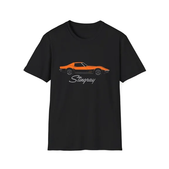 1969 Corvette Stingray C3 T-Shirt Orange Classic Muscle Car Tee Retro Graphic
