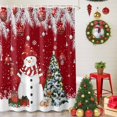 thumbnail image 5 of Shower Curtain 66"W x 72"L Christmas Snowman Winter Pine Leaves Red Fabric Shower Curtains Set with Hooks Water Repellent Bathroom Curtains Machine Washable Bathroom Accessories, 5 of 9