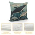 thumbnail image 4 of COMIO  Fish Pillows Nature Nautical Ocean Sea Seaweed Coral Whale Shark Dolphin Throw Pillow Cover Decorative Pillow Case Square Cushion Accent Home Blue, 4 of 5