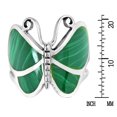 thumbnail image 2 of Captivating Butterfly Motif Green Malachite Statement Sterling Silver Ring-6, 2 of 5