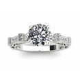 thumbnail image 3 of HeartsAndYou 2ct Round Moissanite Solitaire with Accent Vintage Inspired Milgrain Ring 18k White Gold over Silver, 3 of 9