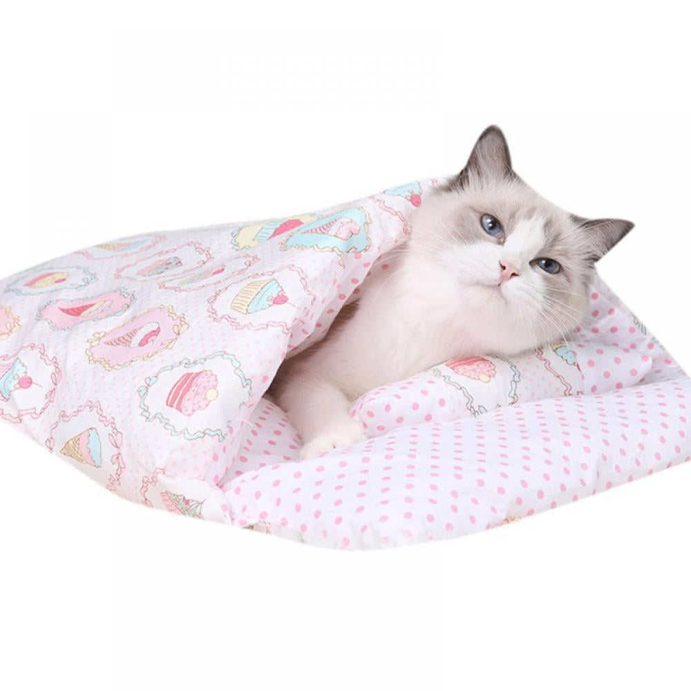 Japanese-style Pet Cat Sleeping Bed,Cat Cave Bed for Indoor Cats u0026 Small  Dogs,Cat Bag with a Pillow Cat House Self Warming Cat Bed Mat Carpets -  Walmart.com