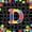 Colorful D, variant on Catabedysis Black Puzzle Print Zipper Twin Comforter Sets with Fitted Sheet and 2 Pillowcases,Initial U Pattern Zipper Bedding Set For Girls,Black Reversible,4-Piece