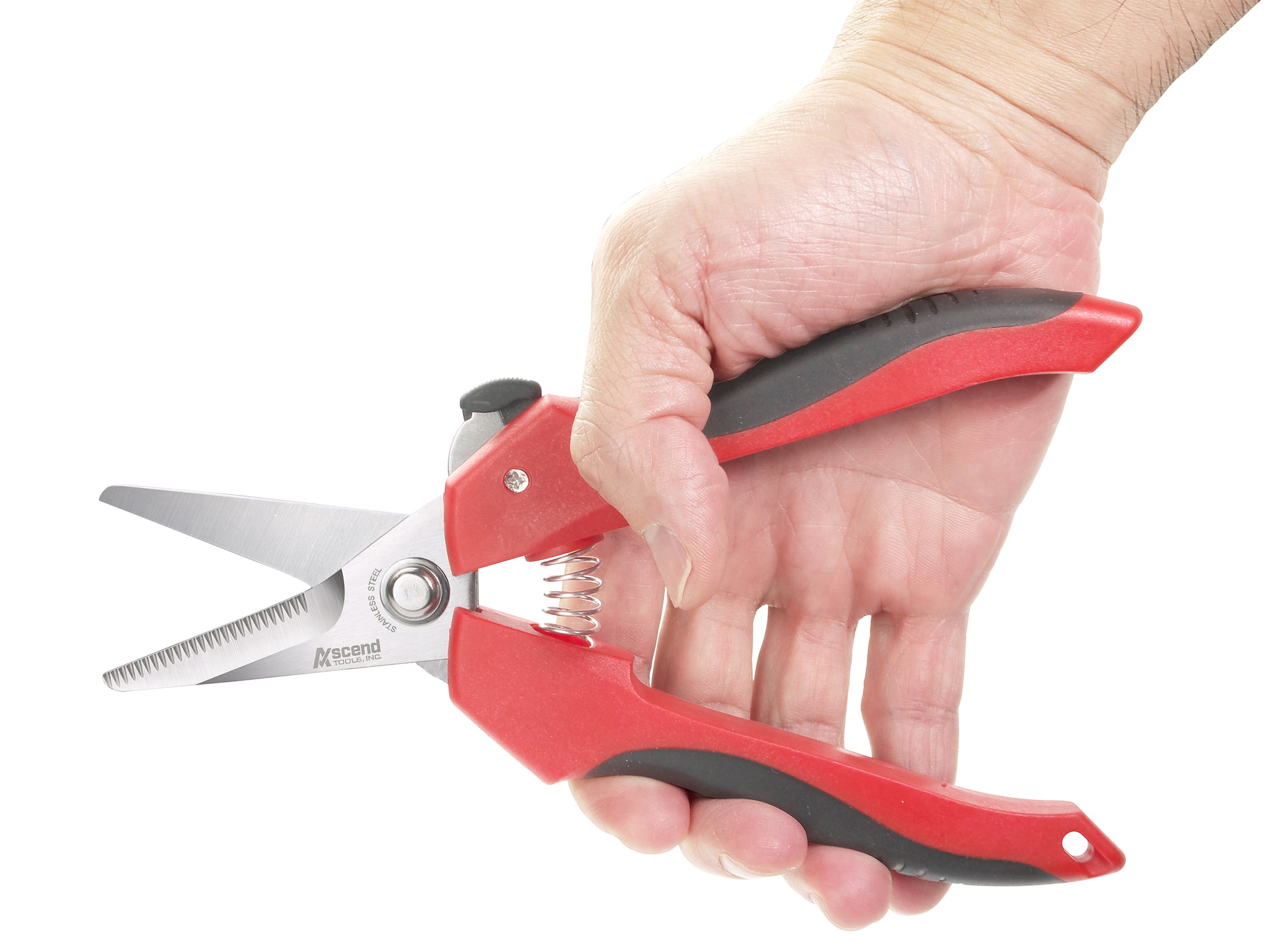 Ascend Tools 7-1/2 inch Medium Duty Professional Spring Loaded Multipurpose Straight Edge Shears