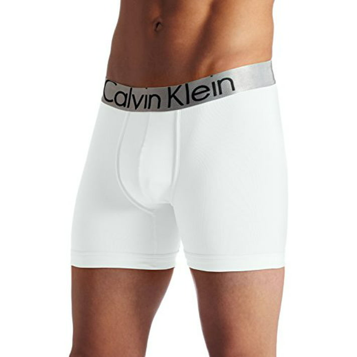 Calvin Klein Men's Steel Micro Boxer Briefs, White, Large 