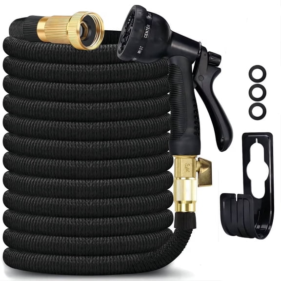 Cyclone Sound 50ft Water Hose - Upgraded Leakproof Lightweight No-Kink Garden Hose, Flexible Expanding Water Hose with Triple Layered Latex Core, Bag and Holder