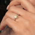 thumbnail image 4 of Gem Stone King 925 Sterling Silver and 10K Yellow Gold White Ethiopian Opal and White Lab Grown Diamond 3 Stone Engagement Ring for Women (0.33 Cttw, Round Gemstone October Birthstone, Size 9), 4 of 4