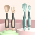 thumbnail image 3 of 2Pcs/Set Children Tableware Bendable Design Portable Utensils Toddler Feeding Auxiliary Spoon Fork for Toddler, 3 of 7