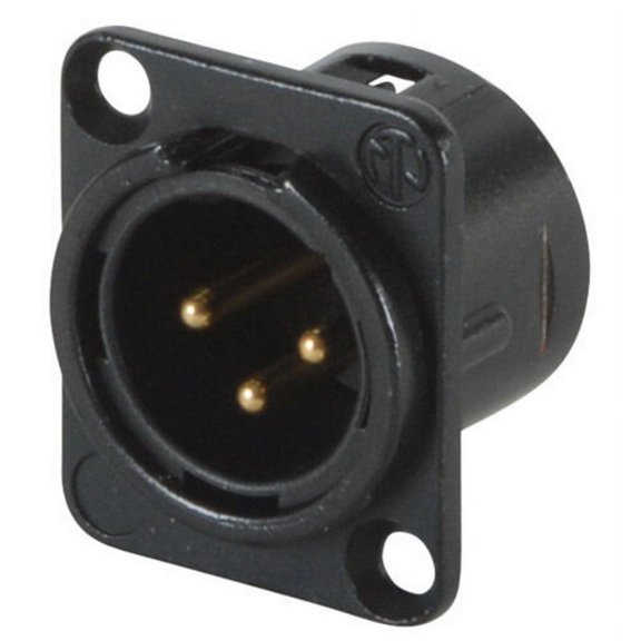 Neutrik NC3MD-L-B-1 "D" Series Panel Mount XLR Connector Male Black