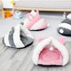 thumbnail image 3 of Cama para gatos en forma de zapatilla, cálida y cómoda para invierno, hecha de peluche ártico y algodón PP, disponible en rosa rojo, tamaño S, ideal para mascotas de hasta 4kg., 3 of 6