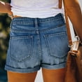 thumbnail image 5 of IROINNID Women's Jeans Hole Frayed Hem Casual Denim Shorts With Pocket, 5 of 8