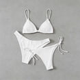 thumbnail image 4 of JSGEK Ladies Bikini Bathing Suit 3 Piece Ruched Padded Cups Perfect For Beach And Pool Use Premium Premium White M, 4 of 5