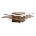 thumbnail image 2 of Modrest Clarion 39" 2-Surfaces Mid-Century Wood and Glass Coffee Table in Walnut, 2 of 3