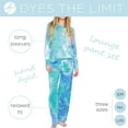 thumbnail image 2 of Hello Mello Dyes The Limit Lounge Top and Pants, 2-Piece Pajama Set, Aqua Large/X-Large (Women's), 2 of 7
