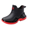 thumbnail image 6 of HEWUQI Men's Ankle Rain Boots Waterproof Antislip Rubber Slip on Booties Garden Boots Outdoor Rain Shoes for Boating Sailing Farming Red Size 10, 6 of 6
