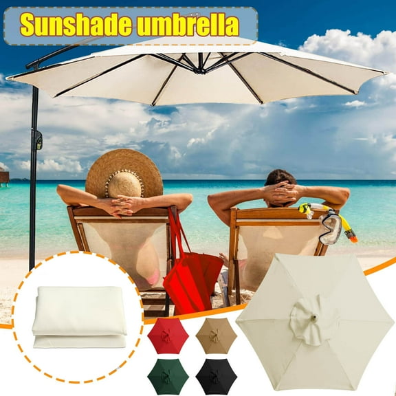 AYktou Patio Umbrella Canopy 8.9ft Patio Umbrella Replacement Canopy for 6 Ribs(Umbrella Stand not Included)