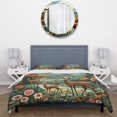 thumbnail image 3 of Designart "Serenity of Deer Family in the Woods" Deer landscape Bedding Covert Set - Animals Orange Modern Bed Set With 2 Shams, 3 of 5