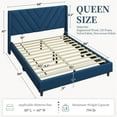 thumbnail image 5 of Yaheetech Upholstered Platform Bed with Tufted Headboard and Wing Side, Queen, Blue, 5 of 7