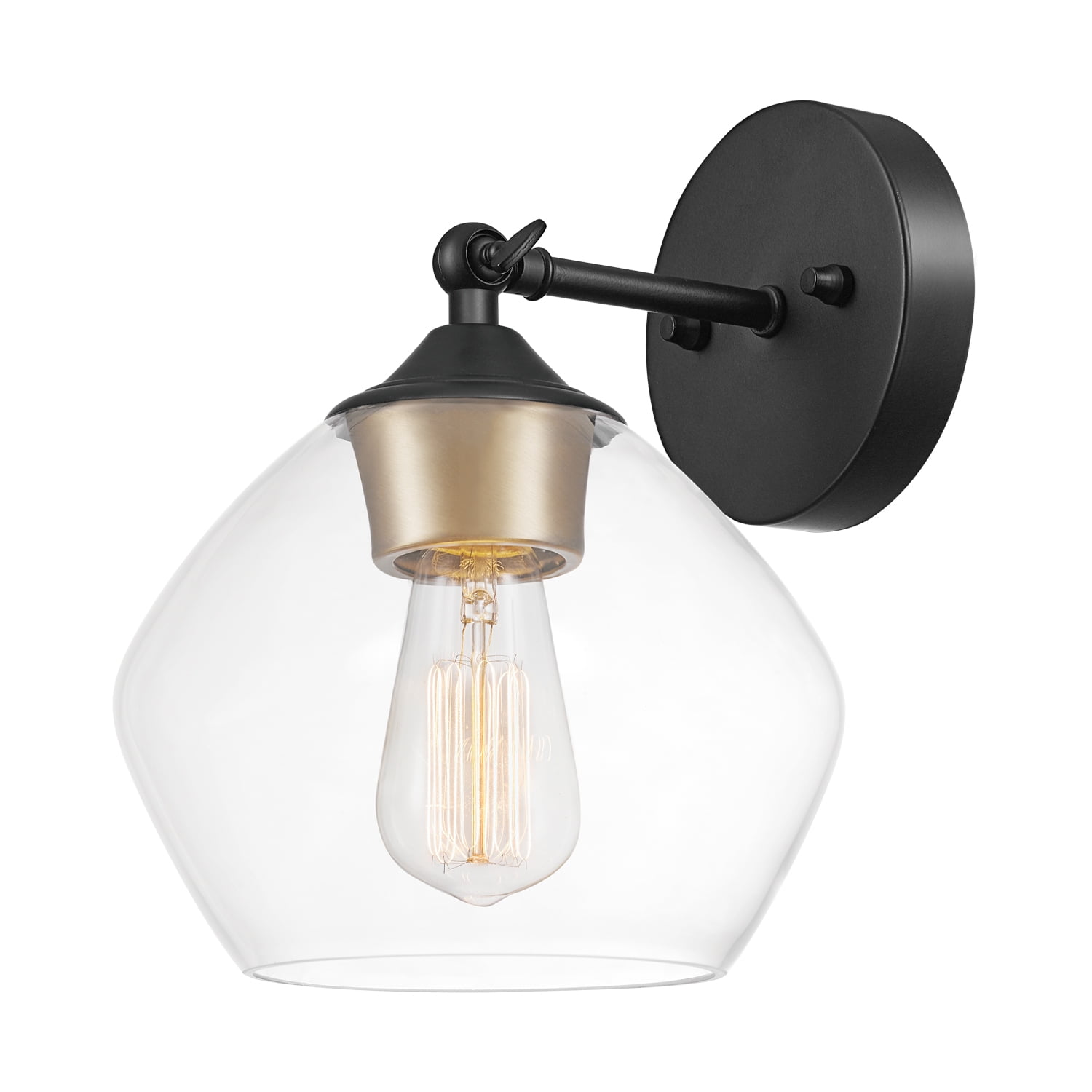 Modern Globe Glass Lamp Shade LED Single Light Indoor Wall Light Sconce Decor 