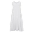 thumbnail image 4 of CHOK Robes d'Été Décontractées pour Femmes Coton Lin Sans Manches Col Rond Robe Longue Ample Fluide avec Poches, 4 of 8