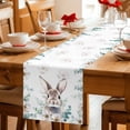 thumbnail image 5 of Easter Bunny Table Runner 72 Inches, Eucalyptus Leaves Cute Rabbit White Flowers Bed Runner Dresser Scarves Tabletop for Indoor Outdoor Parties/Ceremony/Banquet, 14" x 72", 5 of 8