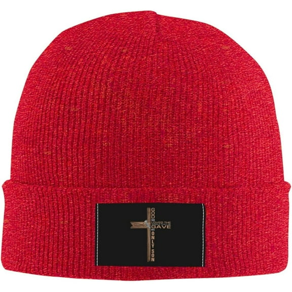 Religious Cross John 3:16 God Loved The World Jesu Beanie Hat Women Men Knit Hat Skull Cap Knitted Slouchy Hat Black