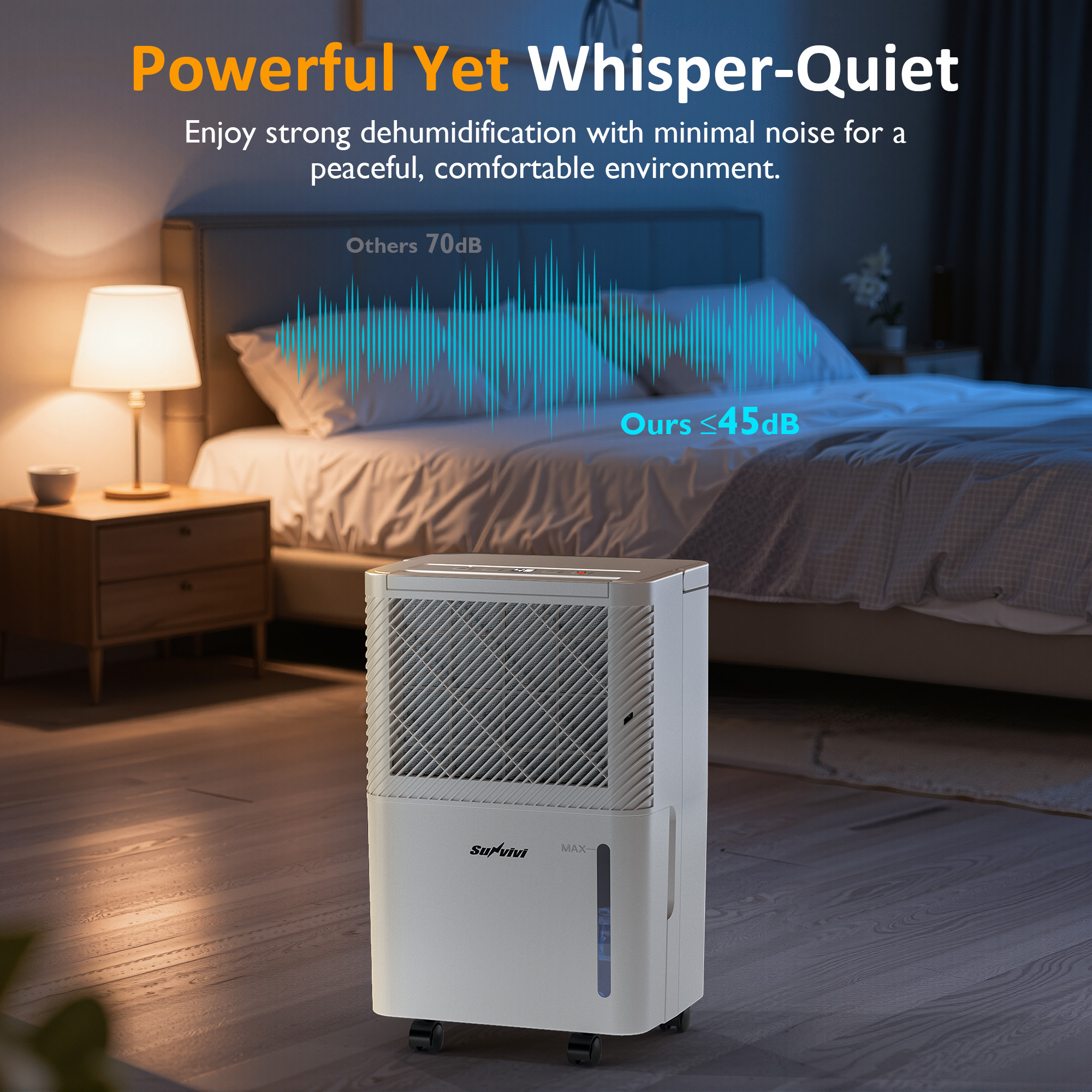 Cozy Home 22 Pint Dehumidifier for Home 1500 Sq Ft with Drain Hose & 71oz Tank, Portable Dehumidifiers for Basement Bedroom Bathroom