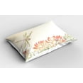 thumbnail image 2 of Ambesonne Dragonfly Pillow Sham 2 Pack, Lotus Flower Field, 30"x20", Cream Peach Coral, 2 of 3