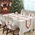 thumbnail image 4 of Winter Snowman Chair Covers Set of 1 Christmas Tree Leaves Elk Flower Beige Letter Chair Back Covers Stretch Removable Washable Slipcovers Protector for Dining Room Kitchen Party Decor, 4 of 5