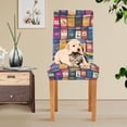 thumbnail image 4 of Yayeee 2 Pack Dining Chair Covers Stretch Parson Chairs Slipcovers Seat Protector, Blue Jam, 4 of 6