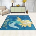 thumbnail image 3 of Dreamtimes Mermaid On Watercolor Back Lightweight Carpet Mats, 6'8" x 4'10" Area Soft Rugs Floor Mat Rug Home Decoration for Kids Room Living Room, 80"x 58", 3 of 6