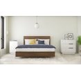 thumbnail image 1 of Nexera Ensemble de Chambre 4 Pcs avec Cadre de Lit, Tête de Lit, Table de Nuit et Commode Grand Noyer et Blanc, 1 of 10