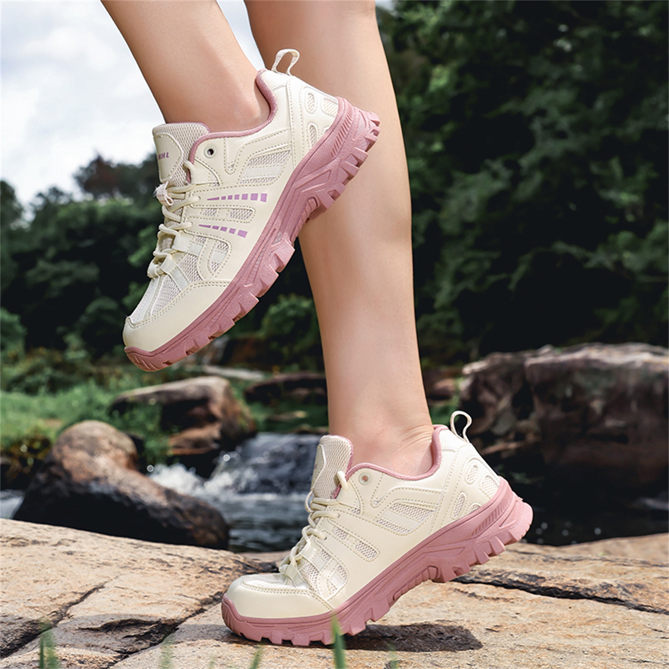 YOURDIARY Men Women Breathable Hiking Shoes Durable Non-Slip Trail Sneakers for Camping Hiking