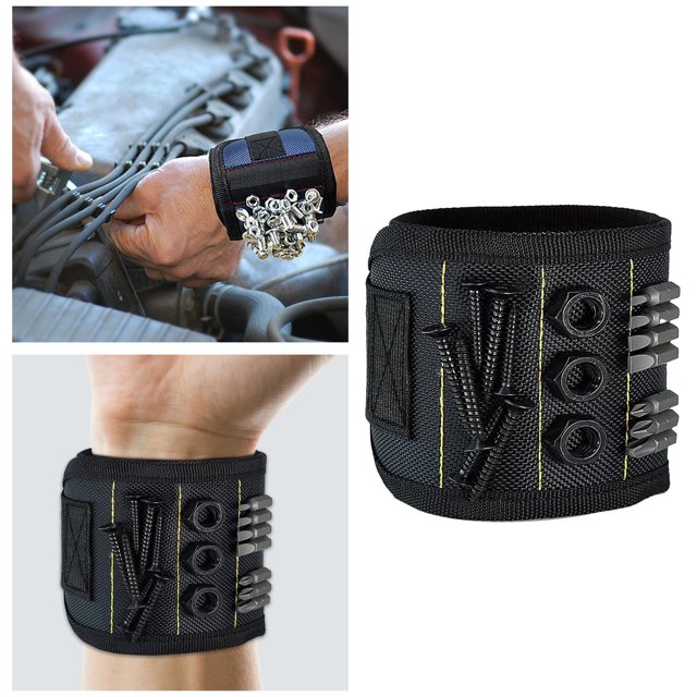 Ma Gnetic Wristband For Tools Built In 10 Wrist Ma Gnetic Screw Holder Suitable For Screws Wrenches Screwdriver Bits Pin Set Dork Too 24 in 1 Set Dorm Life Make Your Own Laptop Garage Must Haves for