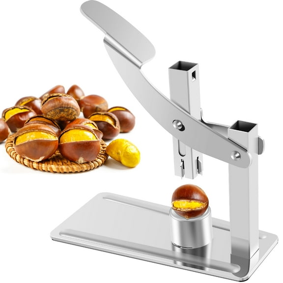 Ikoopy Chestnut Cracker Stainless Steel Chestnut Clip with Non-Slip Handle Labor-Saving Chestnut Cutter Tool Heavy-Duty Chestnut Opener for Chestnut Nut Kitchen Picnic Travel 17x16.2x6.3cm