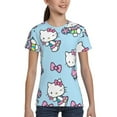 thumbnail image 5 of Hello Kitty T Shirts For Girls Boys, 3d Print Cartoon Graphics T Shirt, Youth Crewneck T-Shirt, Unisex Short Sleeve Top Tees Age 4-16 Years, 5 of 7